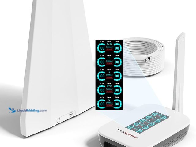Lot 49-3522724 - Cell Phone Booster for Home, Smart LCD Display, Cell Phone Signal Booster Up to 5,000 Sq.Ft, Boost 5...