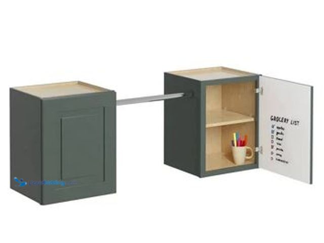 Lot 49-5551905 - Greenwich Aspen Green 23 in. H x 58 in. W x 12 in. D Plywood Laundry Room Wall Cabinet and Pole ext....