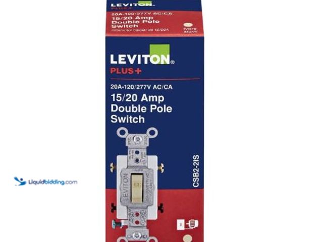 Lot 49-2020881 - 20 Amp Double Pole Toggle Ac Quiet Switch Ivory 277 Volt. Model #078477466919. MSRP: $99.99. New, un...