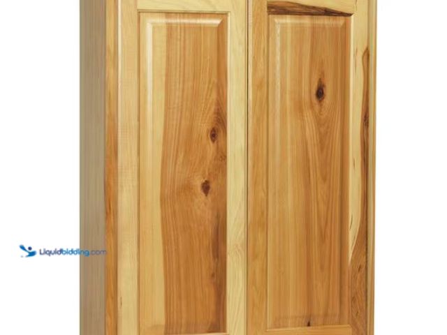 Lot 49-1627256 - Hampton Bay Hampton 27 in. W x 12 in. D x 36 in. H Assembled Wall Kitchen Cabinet in Natural Hickory...