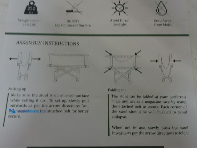 Lot 49-1572186 - SORBARIA Vegan Soft Leather Solid Beech Wood Multipurpose Foldable Portable Foot Stool Vanity Stool ...