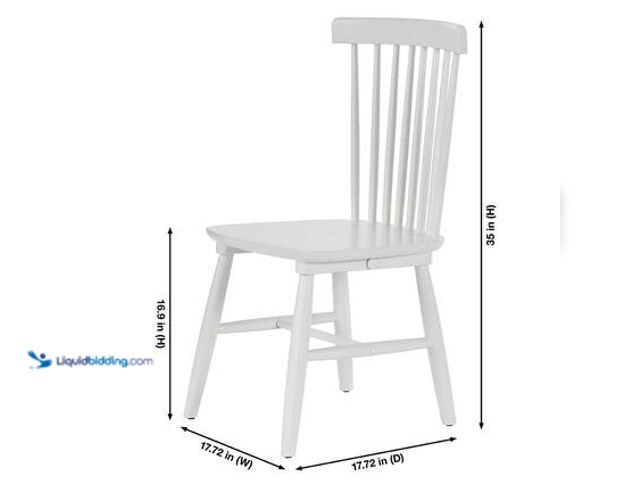 Lot 49-3563557 - StyleWell White Wood Windsor Dining Chair (Set of 2). Model # C-08-2. Unused
