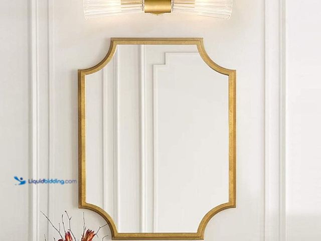 Lot 49-1568920 - EFINEHOME Mid-Century Modern Wall Lights with Crystal Glass Shade, 2-Light Glass Bathroom Vanities L...