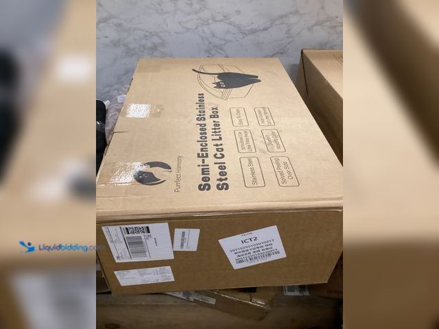 Lot 49-5407817 - Purrfect Harmony Extra Large Semi-Enclosed Stainless Steel Cat Litter Box.  Unused