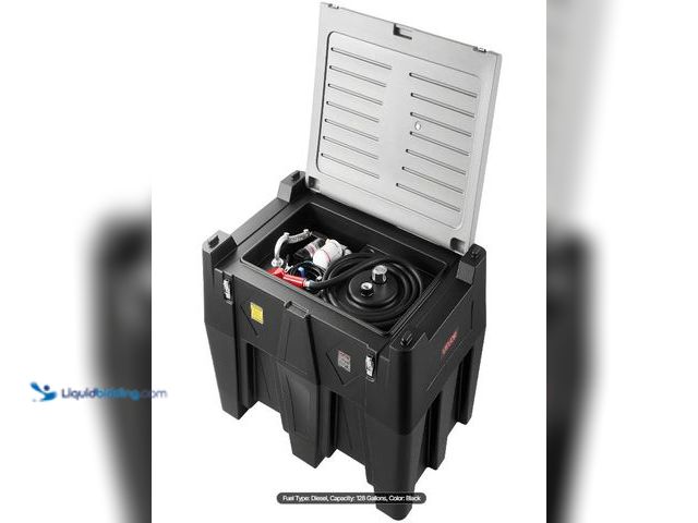 Lot 49-1600591 - VEVOR Portable Diesel Tank, 128 Gallon Capacity & 10 GPM Flow Rate, Gas Fuel Tank with 12V Electric ...