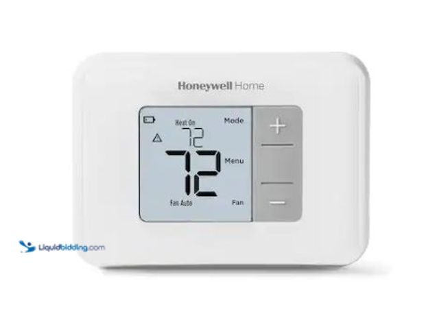 Lot 49-1573081 - Lot of (2) Honeywell Home Horizontal Non-Programmable Thermostat with Digital Backlit Display, Model...