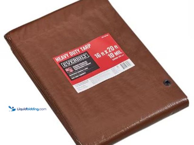 Lot 49-1517028 - Everbilt
16 ft. x 20 ft. Brown and Silver Heavy Duty Tarp, Model # PYHD1620, Unused   Ref#HD-0725