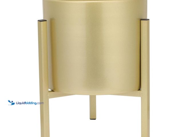 Lot 49-3431444 - GANAZONO Gold Plant Stand Flower Pots Indoor Metal Plant Pot with Iron Stand Modern Round Decorative...