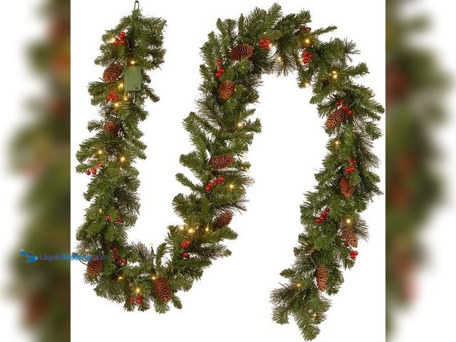 Lot 49-5446758 - National Tree Company Pre-Lit Artificial Christmas Garland, Green, Crestwood Spruce, White Lights, D...