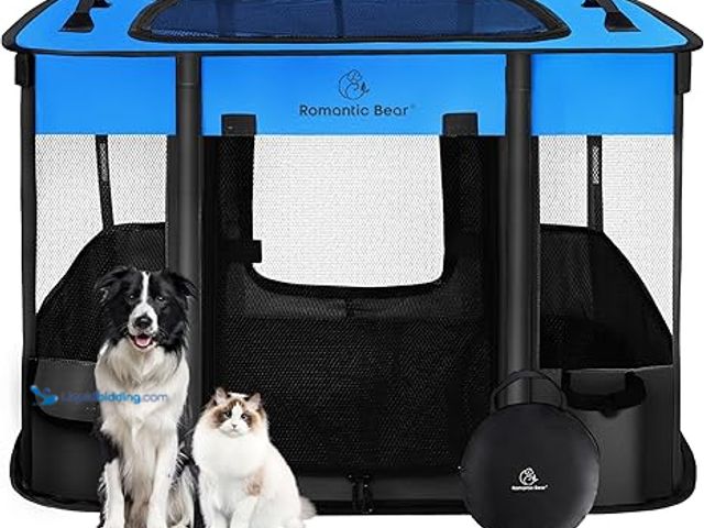 Lot 49-5452034 - 40x32x24 Inches Dog Playpen,Pet Playpen,Foldable Puppy Cat Playpen,Portable Exercise Kennel Tent Cra...