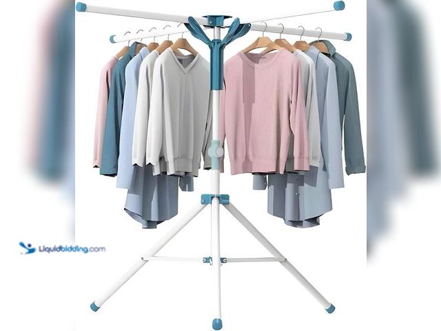 Lot 49-3511787 - JAUREE Tripod Clothes Drying Rack Folding Indoor, Portable Drying Rack Clothing and Height-Adjustabl...
