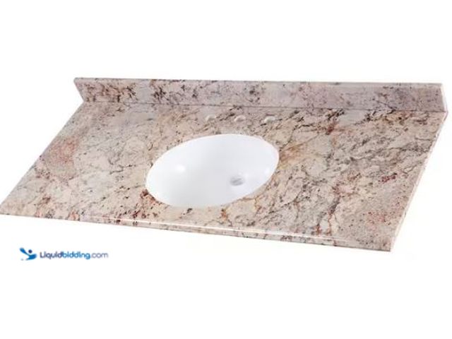Lot 49-3473008 - Home Decorators Collection 49 in. W x 22 in. D Cultured Marble White Single Sink Vanity Top in Rusti...