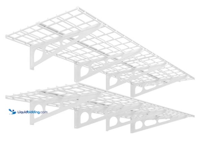 Lot 49-1553941 - FLEXIMOUNTS 2-Pack 2x6ft 24-inch-by-72-inch Wall Shelf Garage Storage Rack Floating Shelves, 1200 lb...