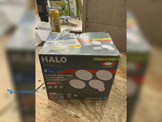 Lot 49-5559630 - HALO 4-Pack HLBSL 4 in. Adjustable Canless Integrated LED Recessed Light, 600 Lumens, 5CCT, White. M...