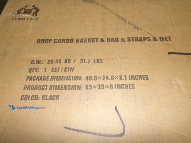 Lot 49-1513963 - Car Roof Rack for Luggage, Black Metal, Black Bag, Unused   Ref#4G-0723