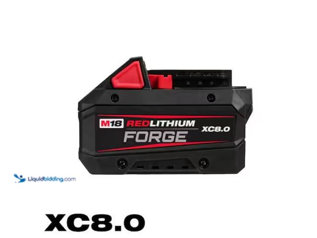Lot 49-1627396 - Milwaukee M18 18V Lithium-Ion REDLITHIUM FORGE XC 8.0 Ah Battery Pack Only, Model # 48-11-1881, Unus...