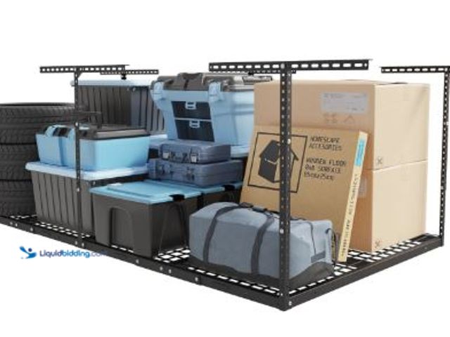 Lot 49-5436306 - FLEXIMOUNTS 4x8 Overhead Garage Storage Rack, Adjustable Garage Storage Organization System, Heavy D...