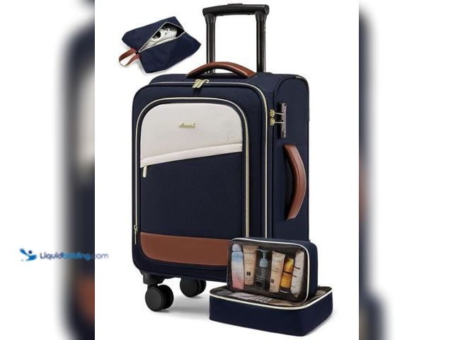 Lot 49-1577213 - LOVEVOOK 4 Pcs Carry On Luggage 22x14x9 Airline Approved, 20 Inch Carry On Suitcases with Wheels, So...