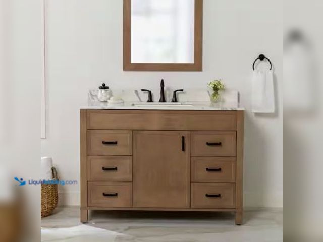 Lot 49-5441227 - Home Decorators Collection Winsome 48 in. Bath Vanity Cabinet without Top in Sand. Model # WS48-SD. ...