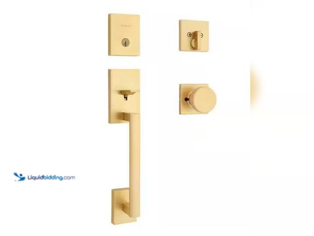 Lot 49-1573132 - Kwikset San Clemente Single Cylinder Low Profile Door Handleset w/Square Pismo Knob featuring SmartK...