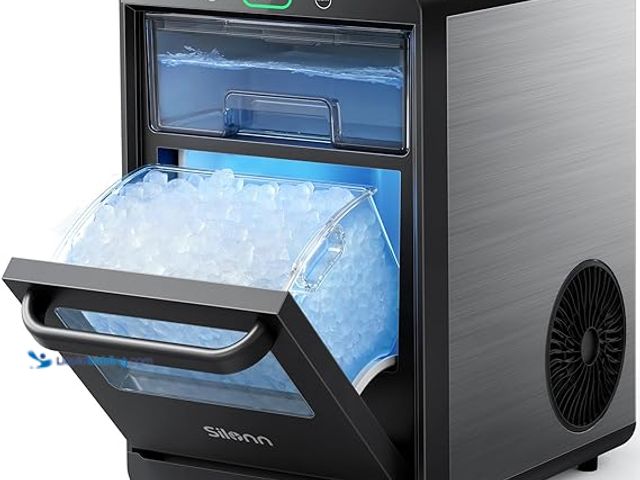 Lot 49-5479086 - Silonn Nugget Ice Maker Countertop, Pebble Ice Maker Nugget, 44lbs Crushed Ice in 24h, Pull-Out Wate...