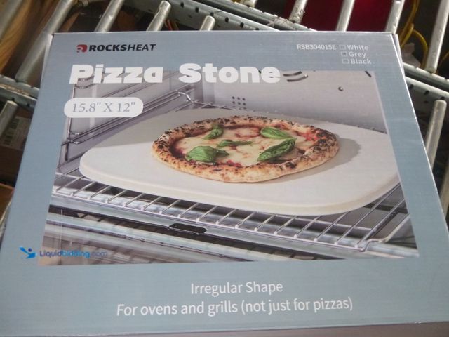 Lot 49-3466056 - Pizza Stone, 15.8" x 12" x 0.6" Ceramic Coating & Cordierite Pizza Stones for Oven Grill BBQ, Heavy ...