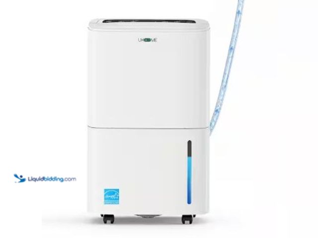 Lot 49-2025335 - Edendirect 150 pt. 7,000 sq.ft. Dehumidifier in. White with Pump, Drain Hose and Bucket for Basement...