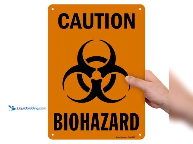 Lot 49-5453134 - Lot of 4. SmartSign - S-0249-PL-14 "Caution - Biohazard" Sign | 10" x 14" Plastic. [Model: B00TZYF8V...