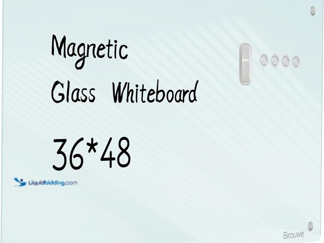 Lot 49-3528230 - Magnetic Glass Whiteboard - Glass Dry Erase Board 48"x36" Large Frameless Board for Walls Office Sch...