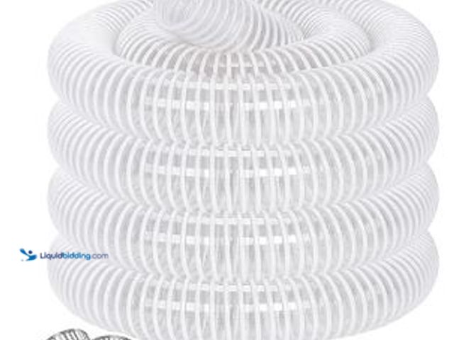 Lot 49-5436161 - Dust Collection Hose 2 in × 20 ft Heavy Duty Clear Flexible PVC Reinforced Thicken Helix Suction Dis...