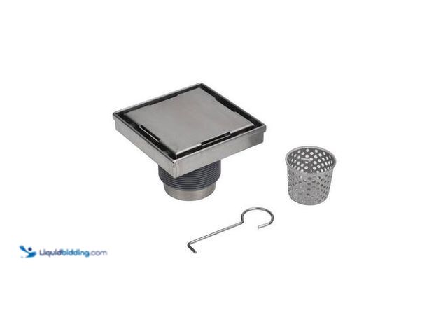 Lot 49-3616929 - Oatey Designline 6 in. x 6 in. Stainless Steel Square Shower Drain with Tile-In Pattern Drain Cover ...