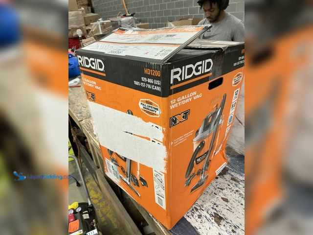 Lot 49-3565068 - RIDGID
12 Gal. 5.0 Peak HP NXT Shop Vacuum HD1200 Wet Dry Vac with Filter, Hose, Accessories and We...