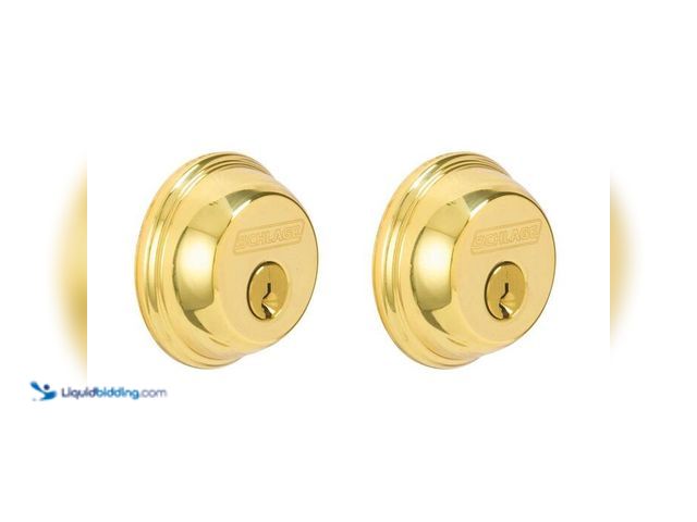 Lot 49-1566831 - Lot of (2) Schlage B62 Series Bright Brass Double Cylinder Deadbolt Certified Highest for Security a...
