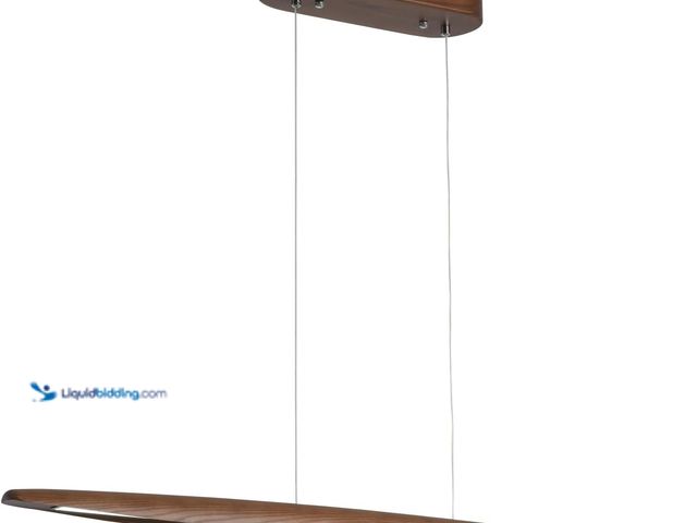 Lot 49-3532221 - Wood Linear Pendant Hanging Light Fixture Minimalist Light Linear Chandelier Wood Kitchen Island Lig...