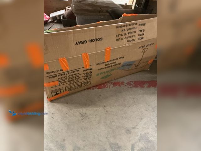 Lot 49-5484514 - Double Sided Patio Umbrella  (unable to test) (scuffs and scratches) Used