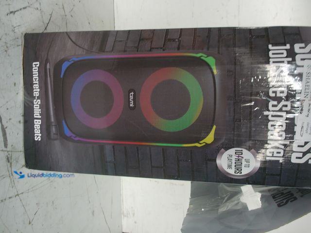Lot 49-1629164 - Tzumi Super Bass Jobsite Speaker, Model # 9525HD, Slightly used, Has attachments, Powers on. (NOTE: ...