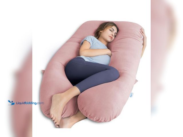 Lot 49-3473738 - QUEEN ROSE Extra Long Pregnancy Pillows, 60 Inch U Shaped Body Pillow for Sleeping, Cooling Maternit...
