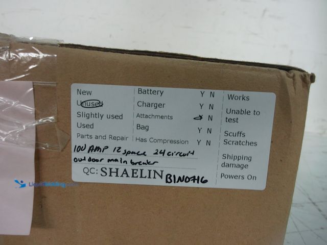 Lot 49-1629104 - ABB 100 Amp 12-Space 24-Circuit Outdoor Main Breaker Circuit Breaker Panel, Model # TMQ1210RCU, Unus...
