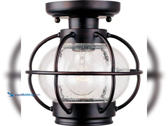 Lot 49-5572139 - Maxim Lighting Portsmouth Oil-Rubbed Bronze Outdoor Flushmount. Model # 30508CDOI. Unused