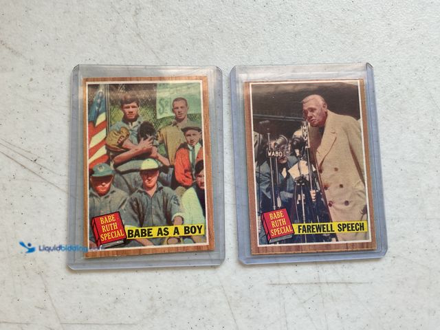 Lot 49-1804418 - 2 ORIGINAL 1962 TOPPS BASEBALL CARDS BABE RUTH SPECIAL