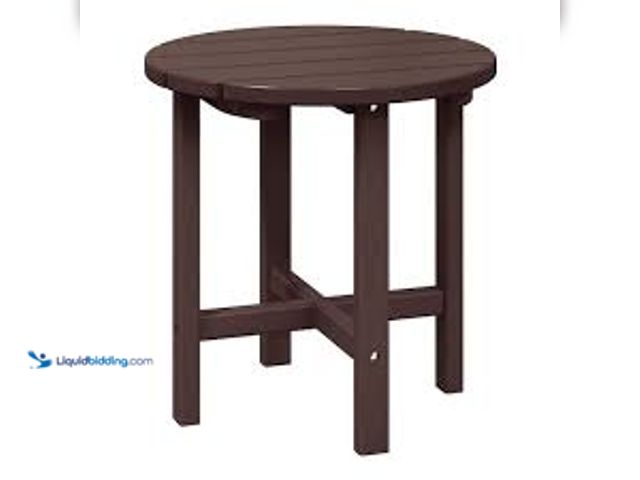 Lot 49-5450926 - WESTIN OUTDOOR Mason 18 in. Dark Brown Poly Plastic Fade Resistant Outdoor Patio Round Adirondack Si...