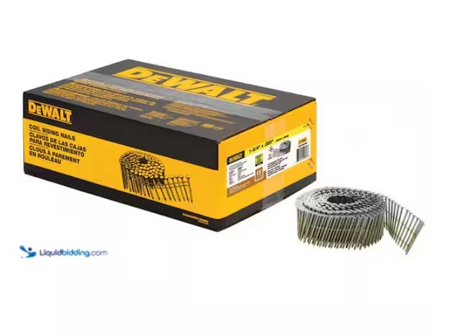 Lot 49-3471668 - Approx 4200 DEWALT 1-3/4 in. x 0.080 in. Galvanized Metal Ring Shank Coil Nails, Model # DWC5R80BDG,...