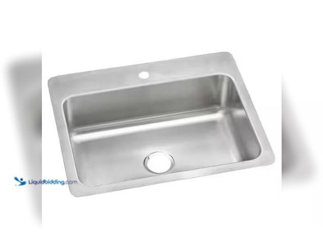 Lot 49-3432705 - Elkay Dayton 27 in. Drop-In/Undermount Single Bowl 18-Gauge Stainless Steel Kitchen Sink Only, Model...
