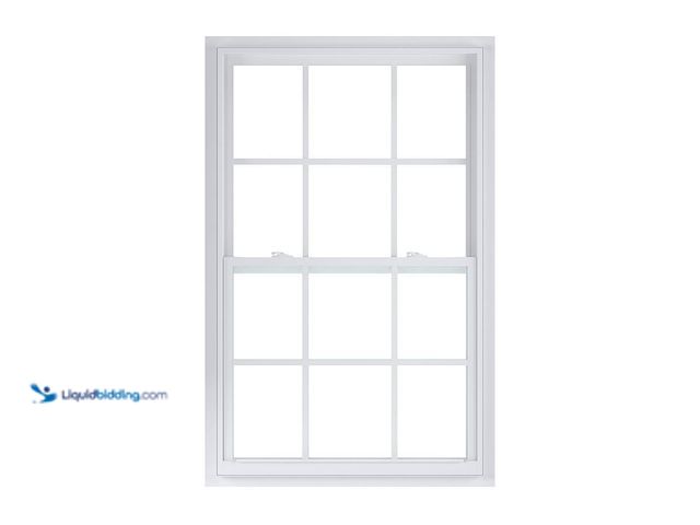 Lot 49-5447810 - American Craftsman 35.375 in. x 59.25 in. 50 Series White Single Hung Low-E Argon Glass Vinyl Fin Wi...