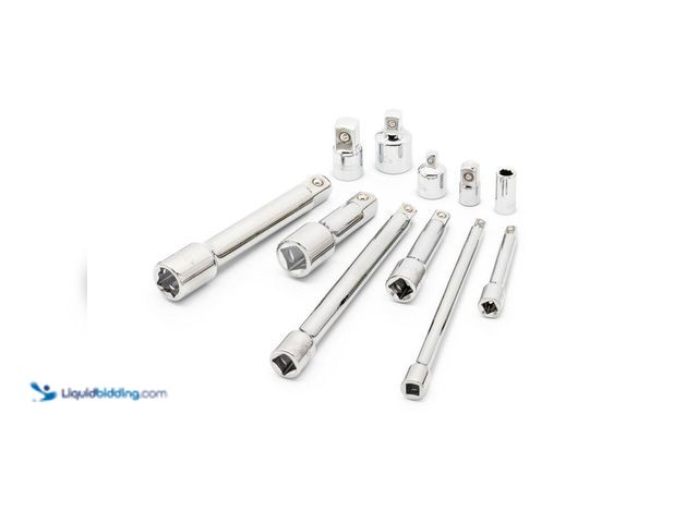 Lot 49-3540137 - Husky
1/4 in., 3/8 in. and 1/2 in. Drive SAE and MM Extension and Adapter Set (11-Piece) (missing o...