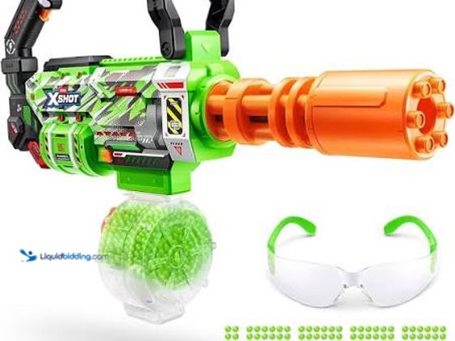 Lot 49-3566675 - ZURU 36859 XSHOT Hyper Gel Glow Motorized Gatling Blaster Model:193052086129 unused. Unable to test....