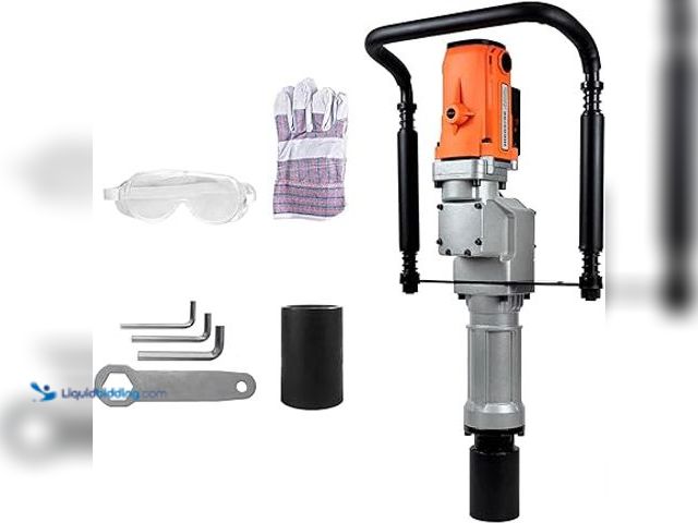 Lot 49-5454316 - 2200W Electric T Post Driver – 110V Handheld Pile Driver Hammer for Fence Post, Farm, Construction S...