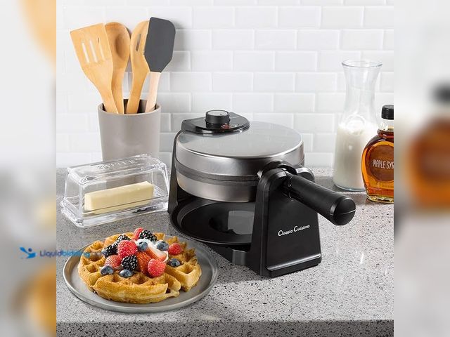 Lot 49-1556589 - Classic Cuisine 180-Degree Rotating Waffle Iron Model #B07N6ZLTCY, Unused  Ref#BLUEAMA1203