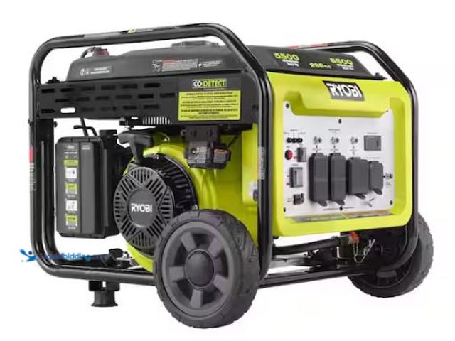 Lot 49-1569000 - RYOBI 6500-Watt Gasoline Powered Inverter Generator with CO Shutdown & Idle Down Technology, Model #...