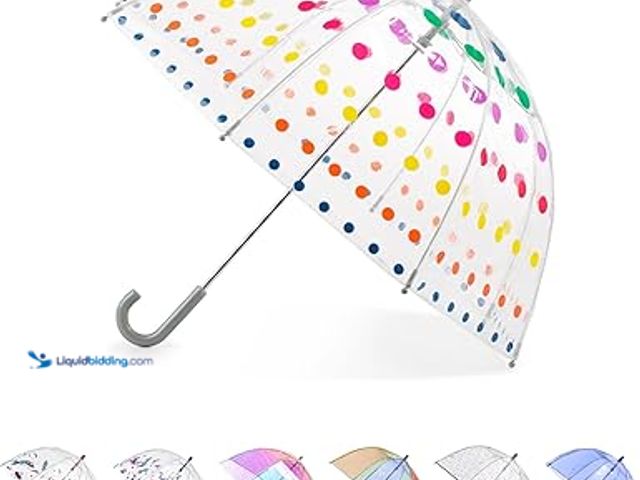 Lot 49-5475619 - QTY 2 - totes Kids Clear Lightweight Dome Canopy Bubble Umbrella with Wind and Rain Protection. Unus...